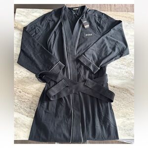 NWT Hugo Boss Bodywear Men's Logo Kimono BM Black Robe Size XXL